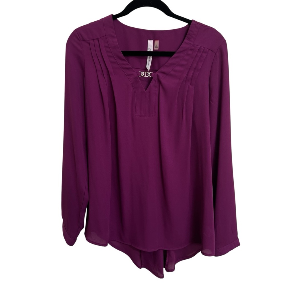 Ny Collection Purple long sleeve blouse size medium
